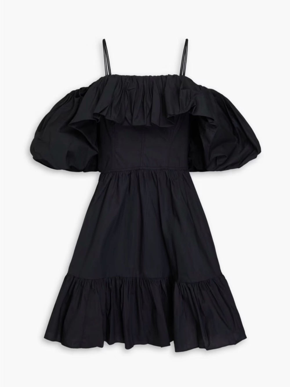 NWT ULLA JOHNSON Lila cold-shoulder gathered cotton-poplin mini dress